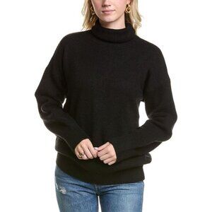 Femme Society Turtleneck Black Sweater Size Medium Minimalist Neutral Roll Neck